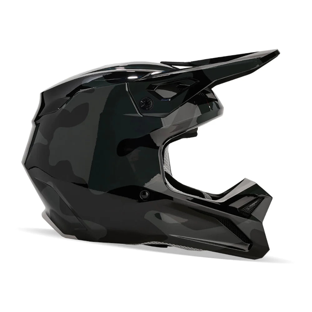 Black Fox Racing Helmet Youth Fox V1 Helmet FOX Youth V1 Bnkr Helmet