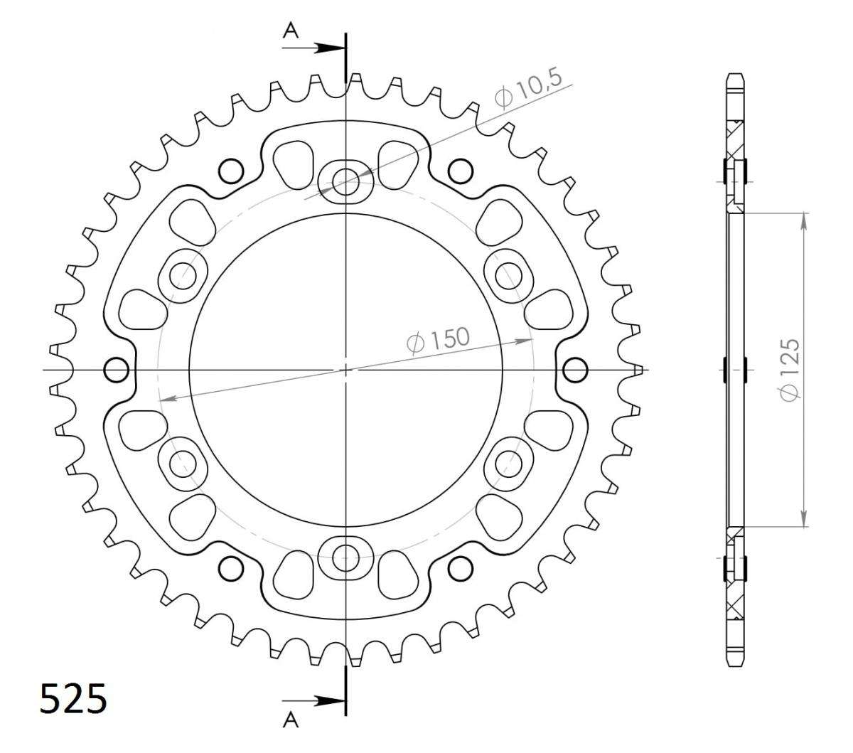 SUPERSPROX STEALTH REAR SPROCKET RST-899:45-ORG