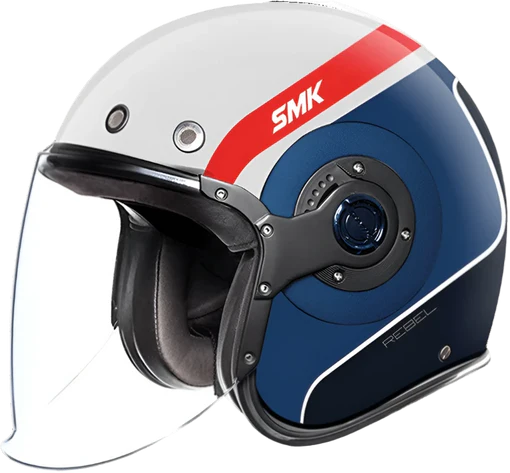 SMK Retro Jet Rebel Helmet - GL153 White/Blue/Red