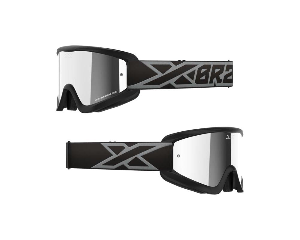 EKS Brand Flat Out Mirror Goggle Black/Silver