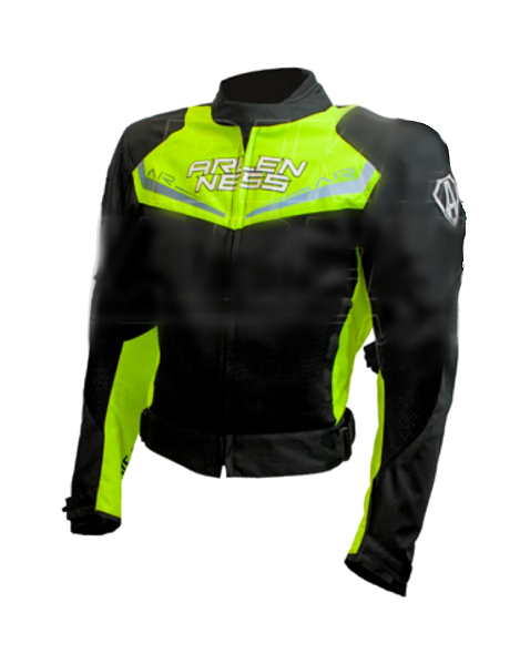 Arlen Ness Mesh Jacket Black Fluo Yellow