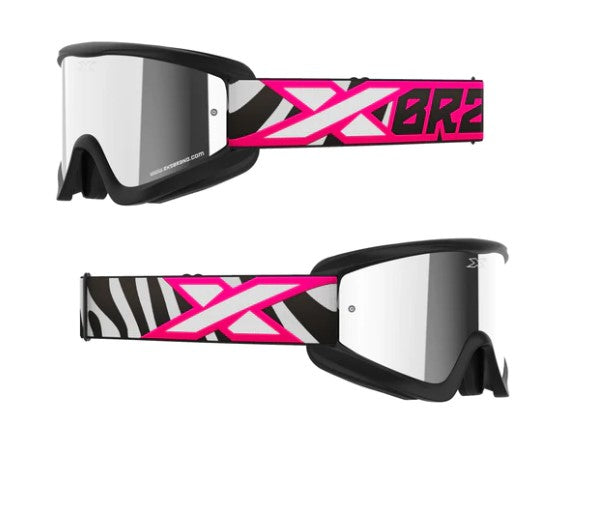EKS Brand Flat Out Mirror Goggle Flo Pink/Zebra 067-60365