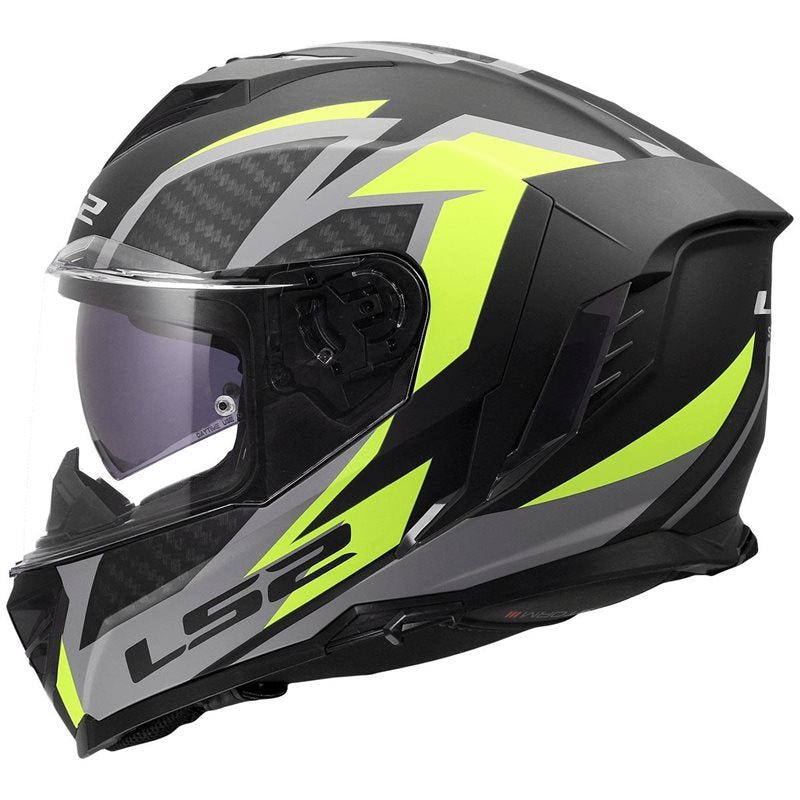 LS2 FF818 Storm 3 Dynamo Motorcycle Helmet (Black|Hi Viz Yellow)