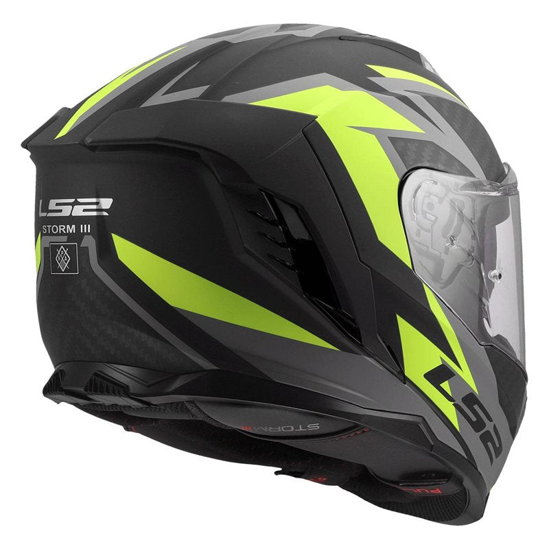 LS2 FF818 Storm 3 Dynamo Motorcycle Helmet (Black|Hi Viz Yellow)