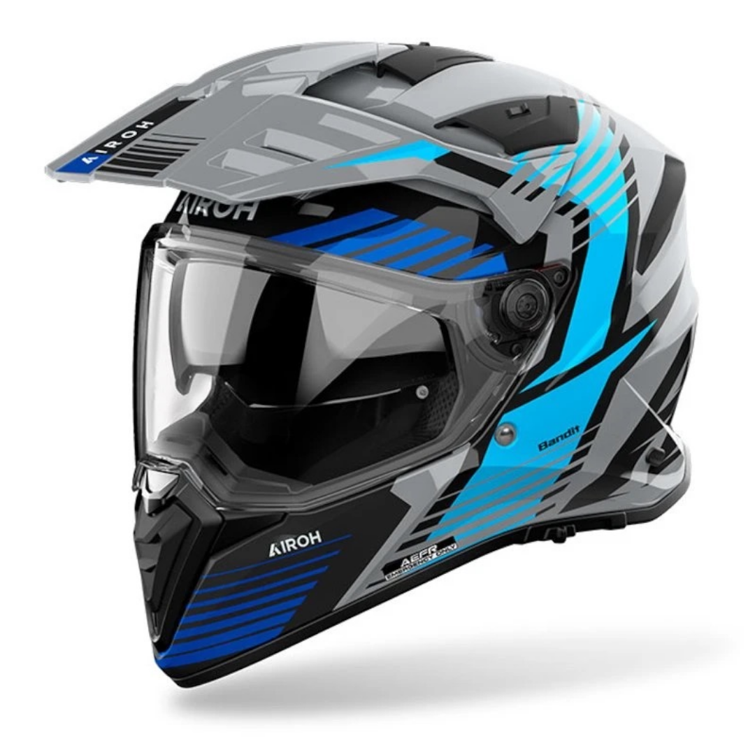 Airoh Bandit Adventure Helmet - Spicy Blue Gloss
