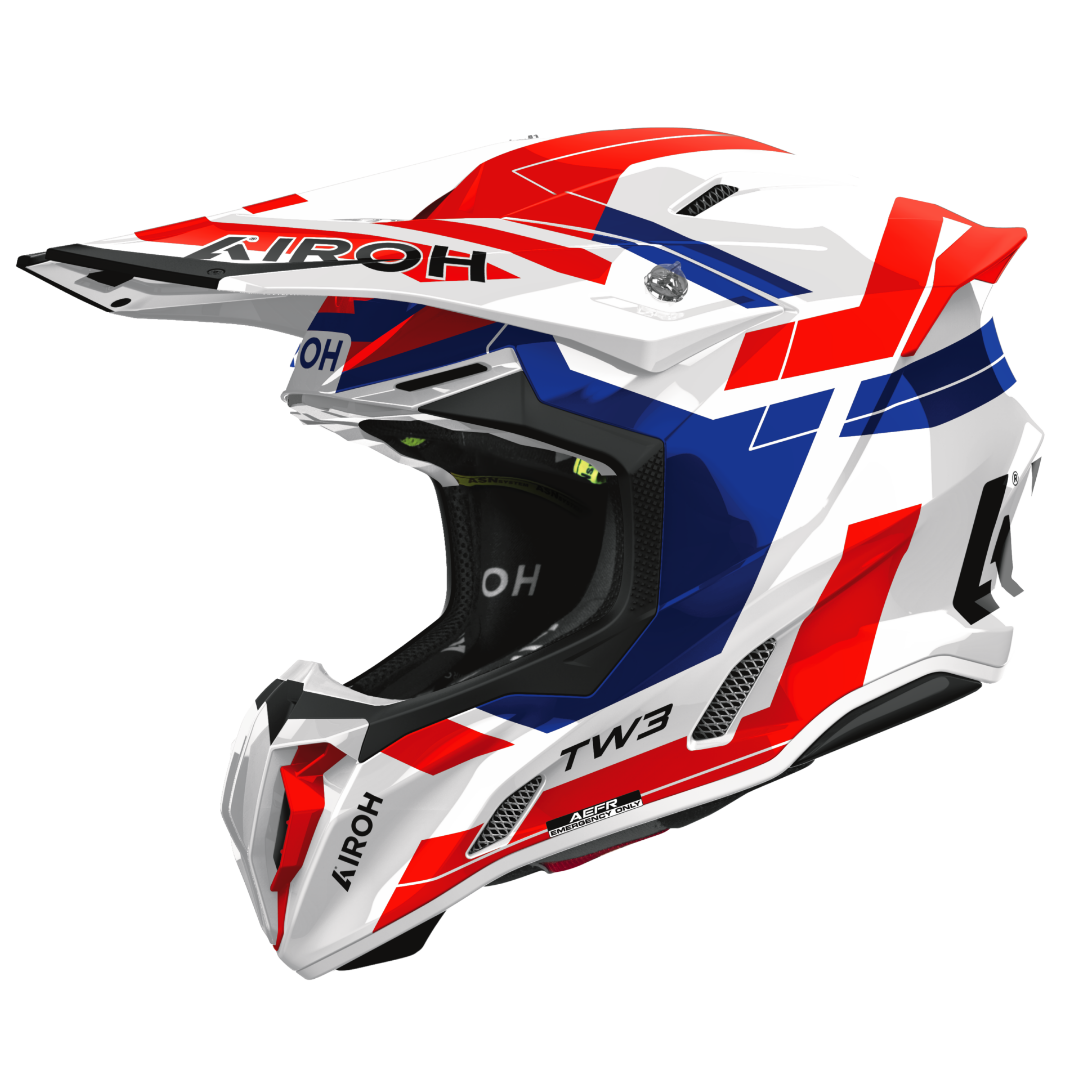 Airoh Twist 3 Dynasty Motocross Helmet - Blue Red Gloss