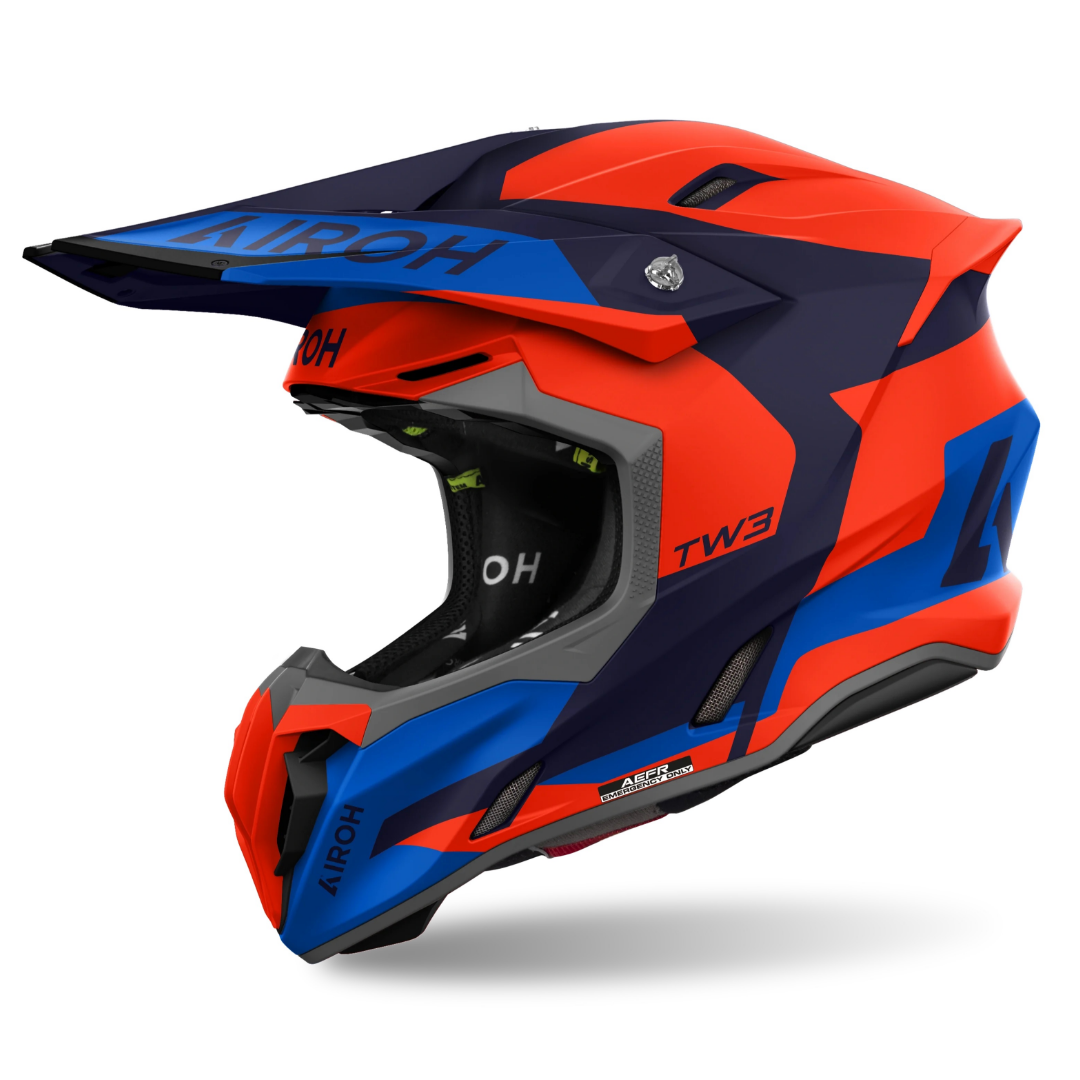 Airoh Twist 3 Fancy Motocross Helmet - Orange Blue Gloss