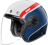 SMK Retro Jet Rebel Helmet - GL153 White/Blue/Red