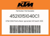 rear sprocket 40 teeth 50sx 13 (45210151040C1)