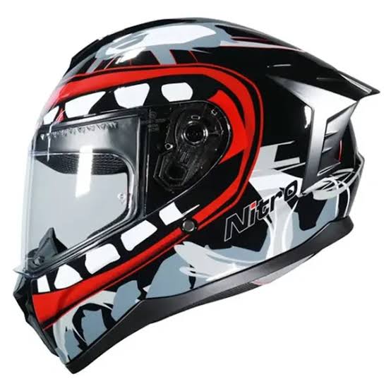 NITRO BIG MOUTH HELMET BLK GUN RED
